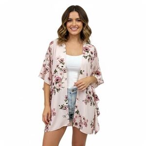 Jack & Missy Pink Floral Kimono One Size